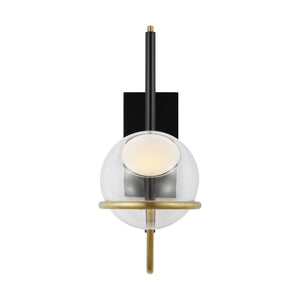 Visual Comfort Modern - 700WSCRBY18BNB-LED927-277 - LED Wall Sconce - Crosby - Glossy Black/Natural Brass