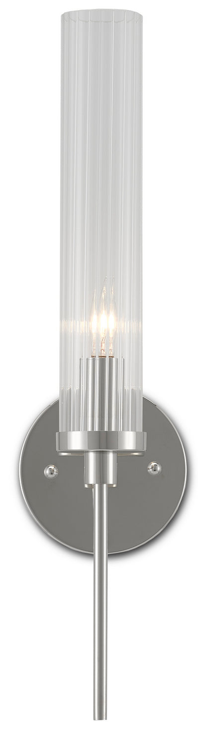 Currey and Company - 5800-0005 - One Light Wall Sconce - Bagno - Polished Nickel/Clear