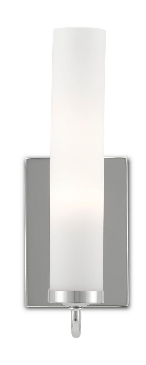 Currey and Company - 5800-0011 - One Light Wall Sconce - Bagno - Polished Nickel/Opaque Glass