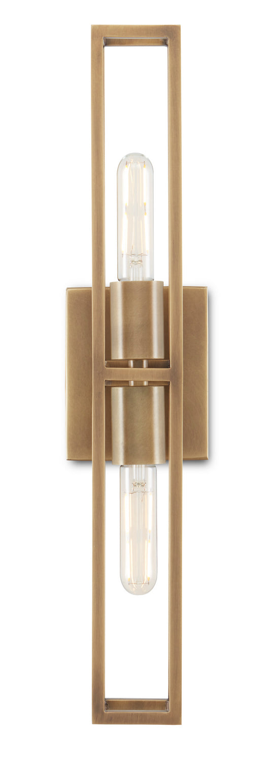 Currey and Company - 5800-0019 - Two Light Wall Sconce - Bagno - Antique Brass