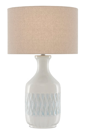 Currey and Company - 6000-0516 - One Light Table Lamp - Samba - White/Sky Blue