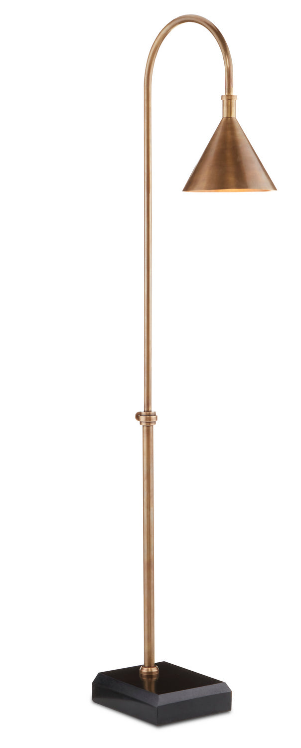 Currey and Company - 8000-0094 - One Light Floor Lamp - Vision - Vintage Brass/Black