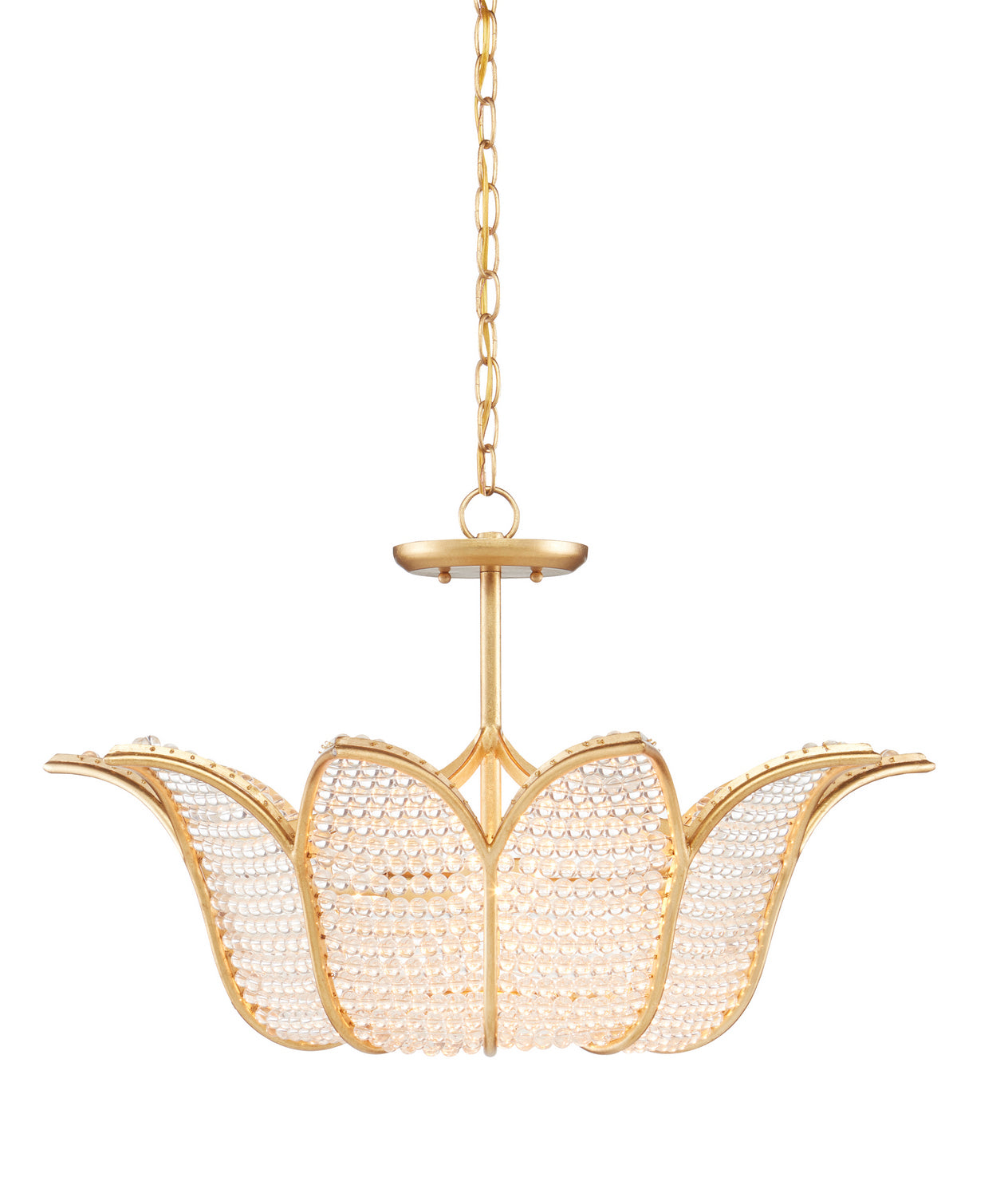 Currey and Company - 9000-0776 - Three Light Chandelier - Bunny Williams - Contemporary Gold Leaf/Clear