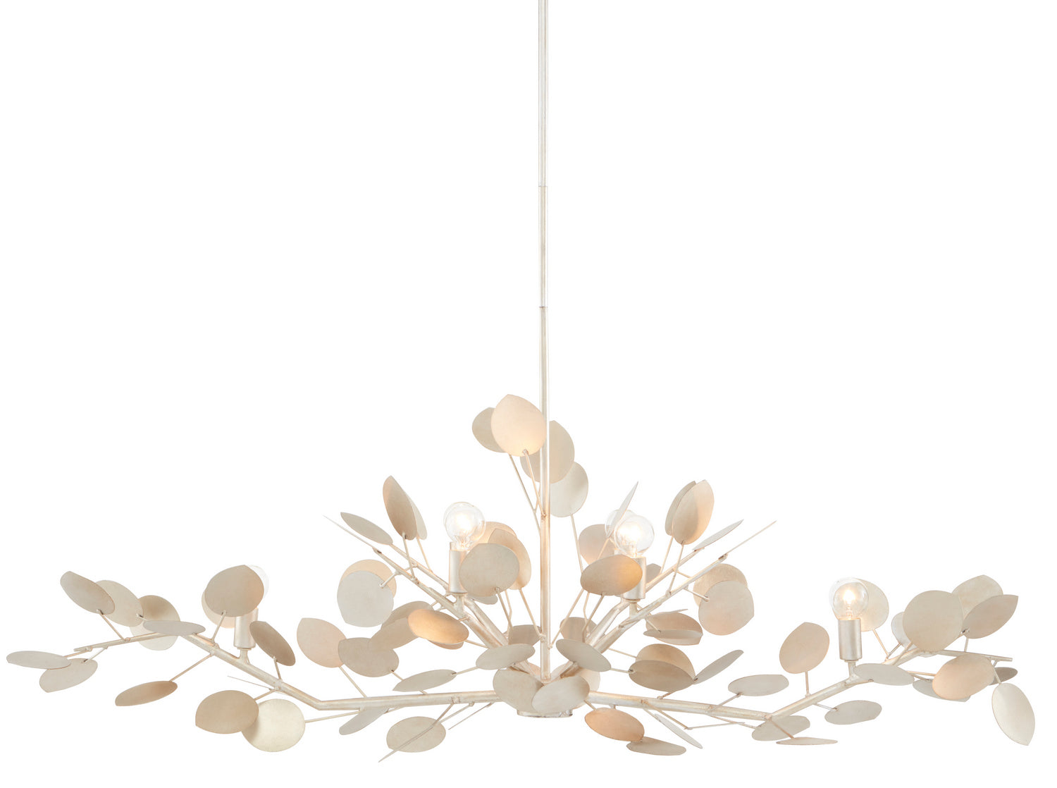 Currey and Company - 9000-0816 - Six Light Chandelier - Lunaria - Contemporary Silver Leaf