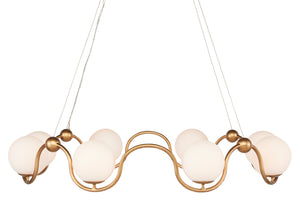 Currey and Company - 9000-0878 - Eight Light Chandelier - Equilibrium - Antique Brass/White