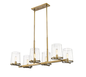 Z-Lite - 3032-6L-RB - Six Light Linear Chandelier - Callista - Rubbed Brass