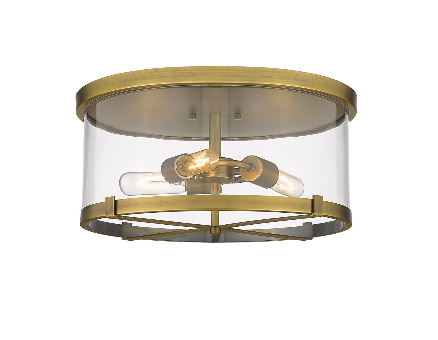 Z-Lite - 3032F-RB - Three Light Flush Mount - Callista - Rubbed Brass