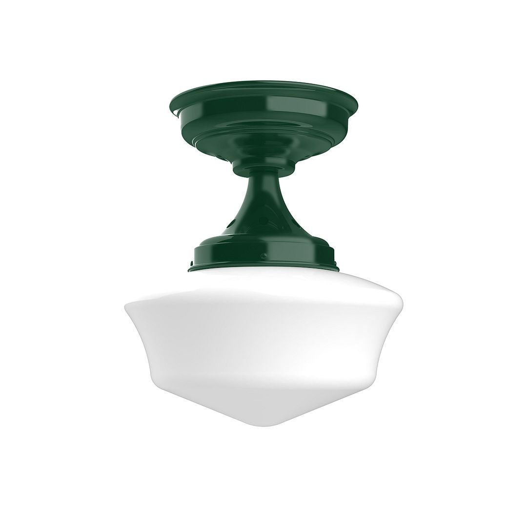 Montclair Light Works - FMA021-42 - One Light Flush Mount - Schoolhouse - Forest Green