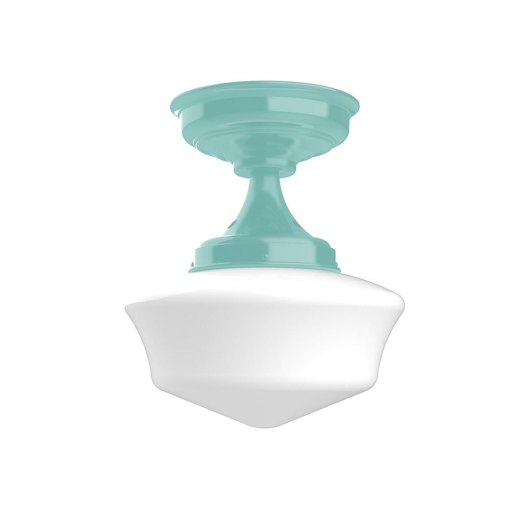 Montclair Light Works - FMA021-48 - One Light Flush Mount - Schoolhouse - Sea Green