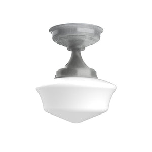 Montclair Light Works - FMA021-49 - One Light Flush Mount - Schoolhouse - Painted Galvanized