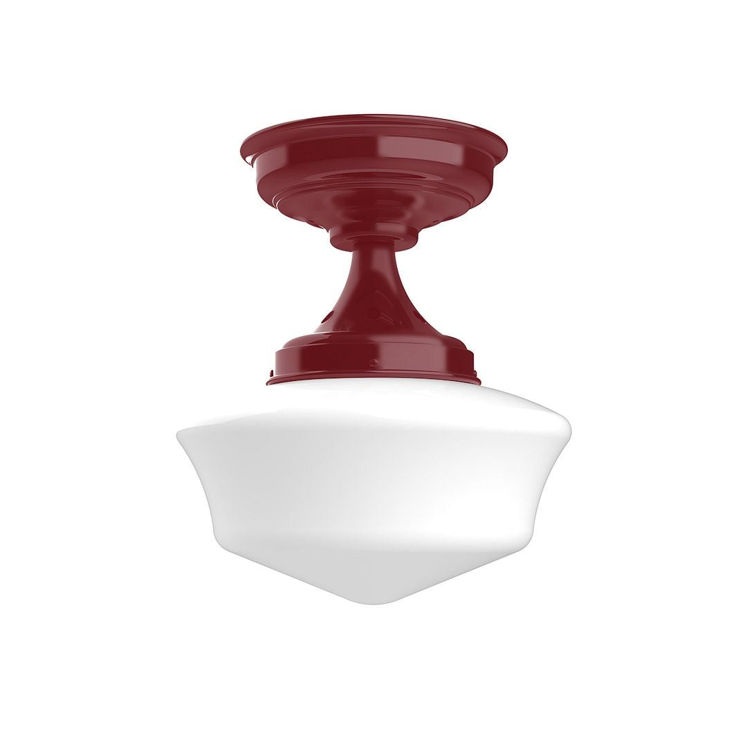 Montclair Light Works - FMA021-55 - One Light Flush Mount - Schoolhouse - Barn Red