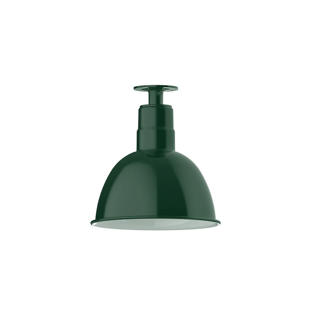 Montclair Light Works - FMB116-42 - One Light Flush Mount - Deep Bowl - Forest Green