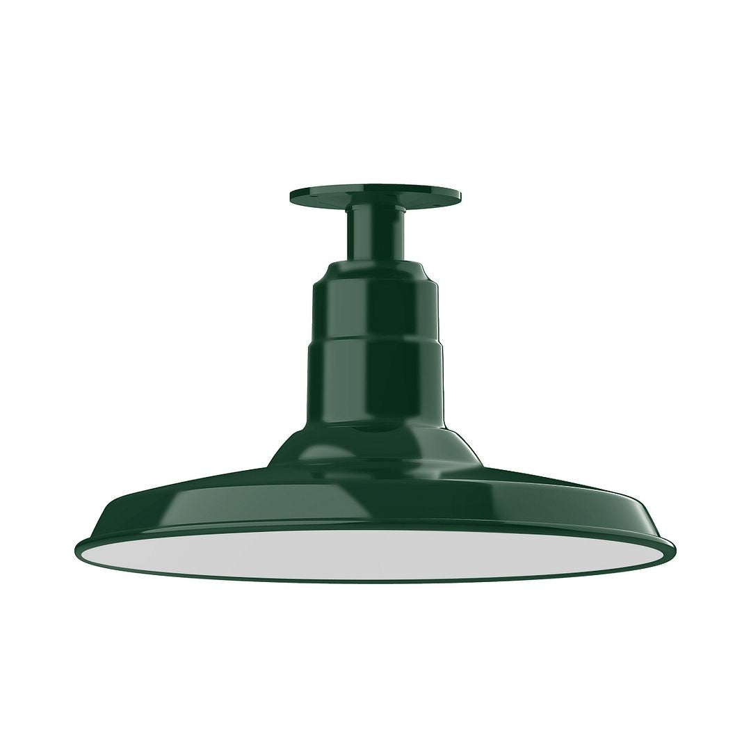 Montclair Light Works - FMB183-42 - One Light Flush Mount - Warehouse - Forest Green