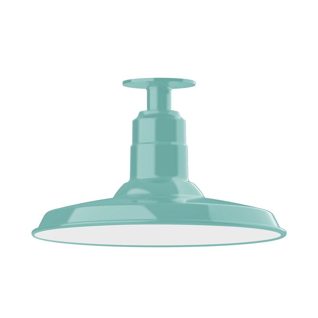 Montclair Light Works - FMB183-48 - One Light Flush Mount - Warehouse - Sea Green