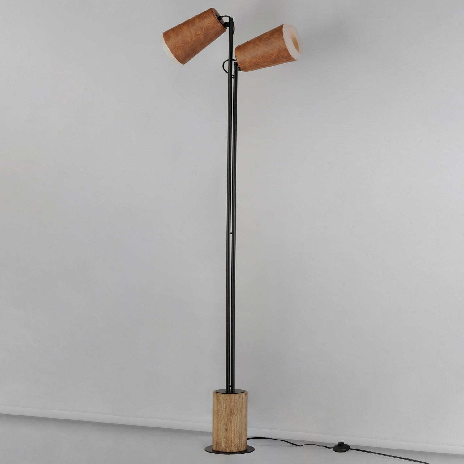 Maxim - 10099WWDTN - LED Floor Lamp - Scout - Weathered Wood / Tan Leather