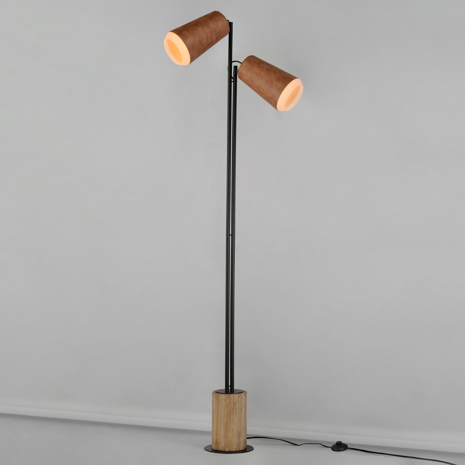 Maxim - 10099WWDTN - LED Floor Lamp - Scout - Weathered Wood / Tan Leather