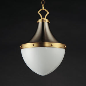 Maxim - 10384WTSNSBR - One Light Pendant - Conrad - Satin Nickel / Satin Brass