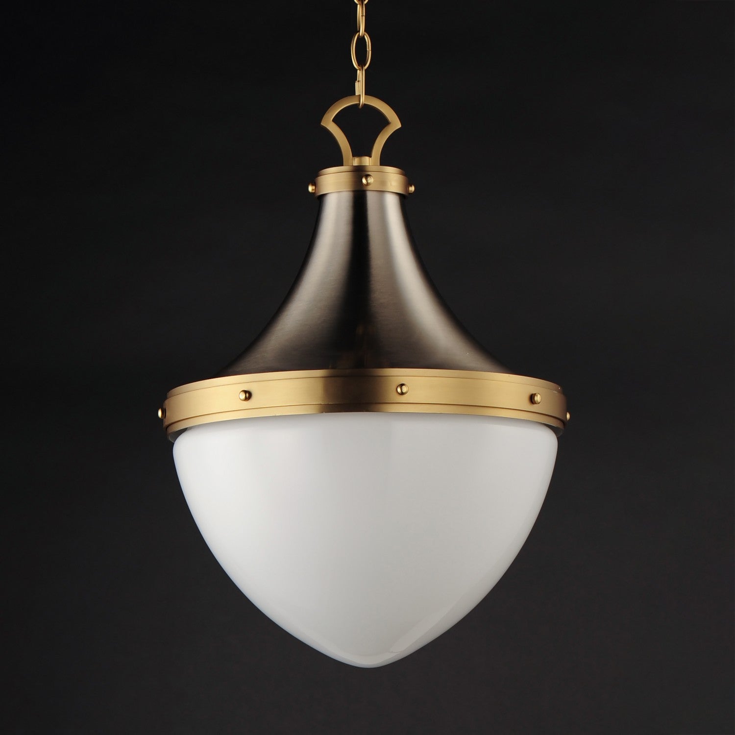 Maxim - 10386WTSNSBR - One Light Pendant - Conrad - Satin Nickel / Satin Brass