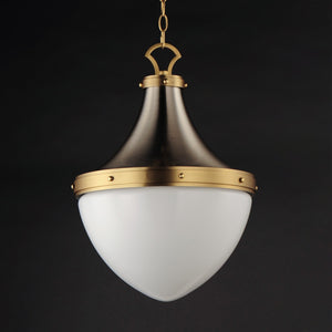 Maxim - 10386WTSNSBR - One Light Pendant - Conrad - Satin Nickel / Satin Brass