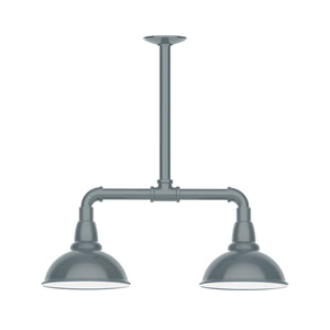 Montclair Light Works - MSB105-40 - Two Light Pendant - Cafe - Slate Gray