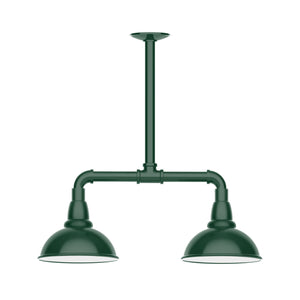 Montclair Light Works - MSB105-42 - Two Light Pendant - Cafe - Forest Green