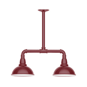 Montclair Light Works - MSB105-55 - Two Light Pendant - Cafe - Barn Red