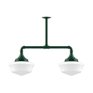 Montclair Light Works - MSD021-42 - Two Light Pendant - Schoolhouse - Forest Green