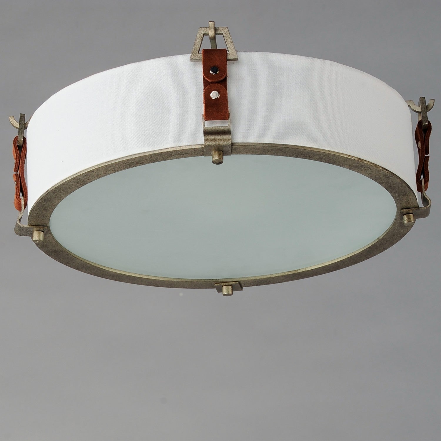 Maxim - 16130FTWZBSD - Three Light Flush Mount - Sausalito - Weathered Zinc / Brown Suede