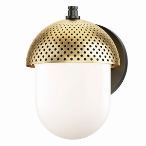 Maxim - 30182WTBKGLD - One Light Outdoor Wall Sconce - Perf Outdoor - Black / Gold