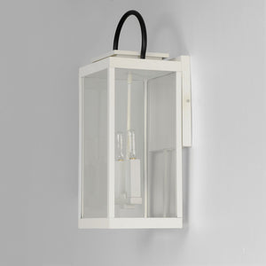 Maxim - 40316CLWTBK - Two Light Outdoor Wall Sconce - Nassau Vivex - White / Black