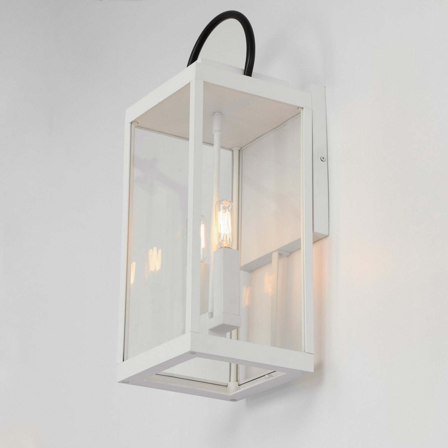 Maxim - 40316CLWTBK - Two Light Outdoor Wall Sconce - Nassau Vivex - White / Black