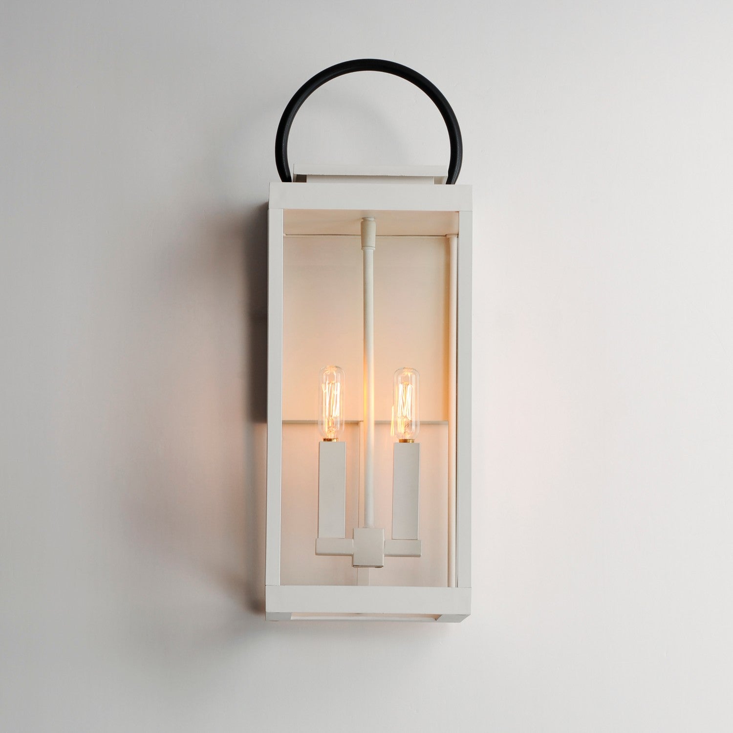 Maxim - 40316CLWTBK - Two Light Outdoor Wall Sconce - Nassau Vivex - White / Black