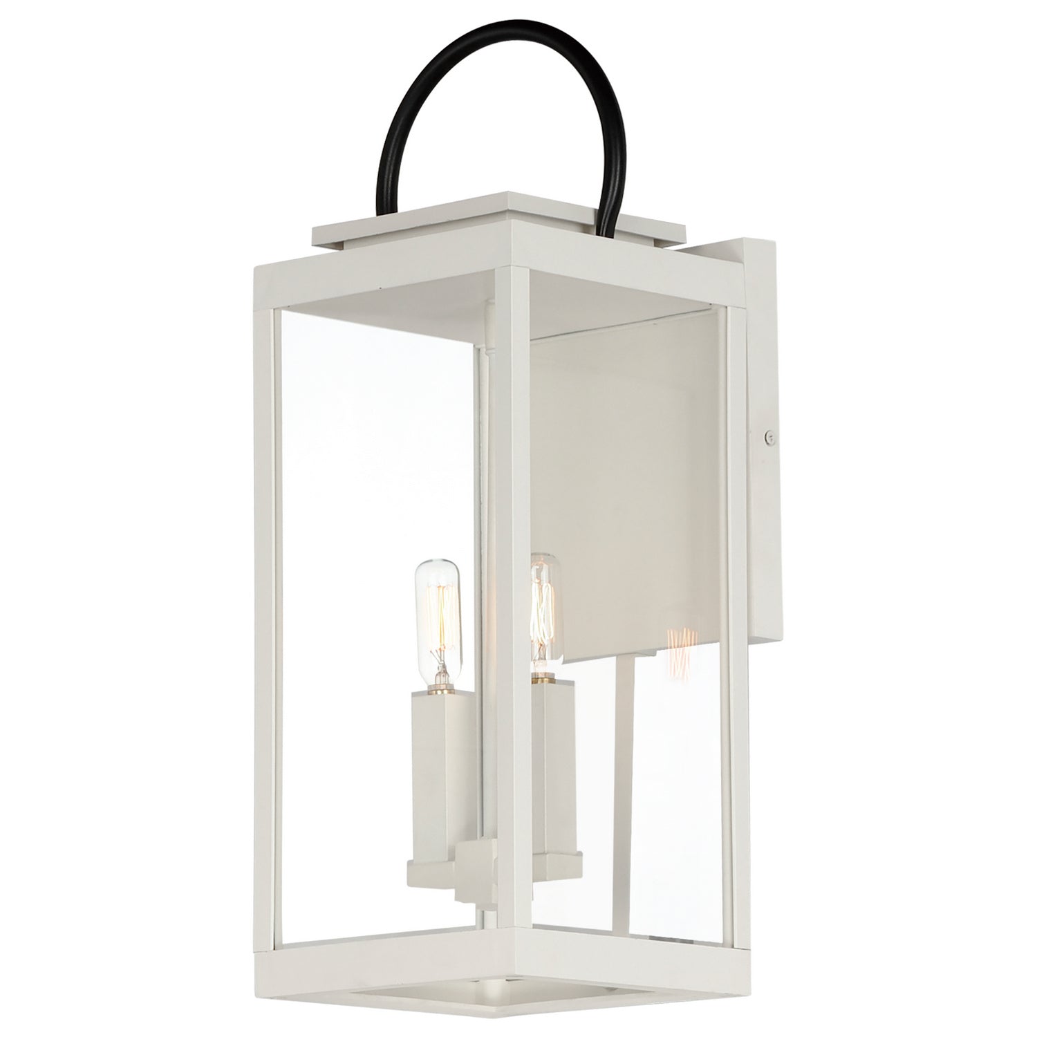 Maxim - 40316CLWTBK - Two Light Outdoor Wall Sconce - Nassau Vivex - White / Black