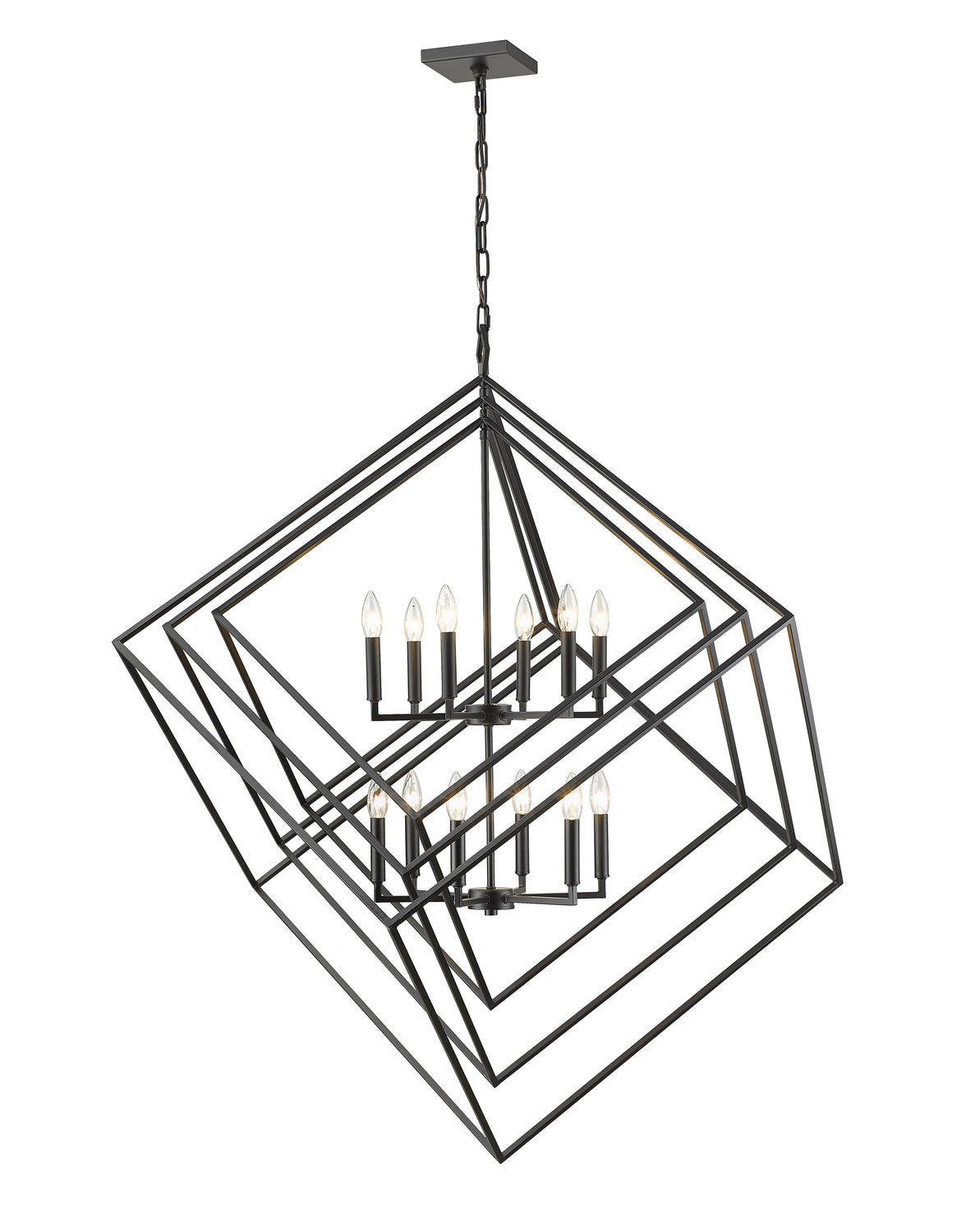 Z-Lite - 457-12MB - 12 Light Chandelier - Euclid - Matte Black