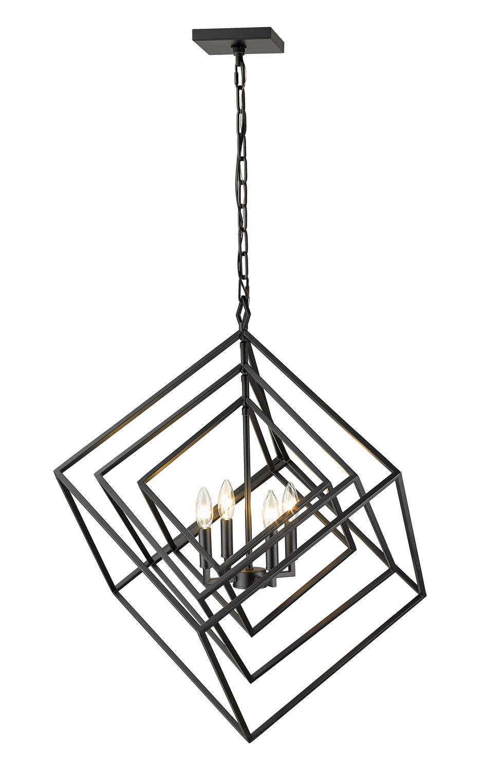 Z-Lite - 457-4MB - Four Light Chandelier - Euclid - Matte Black