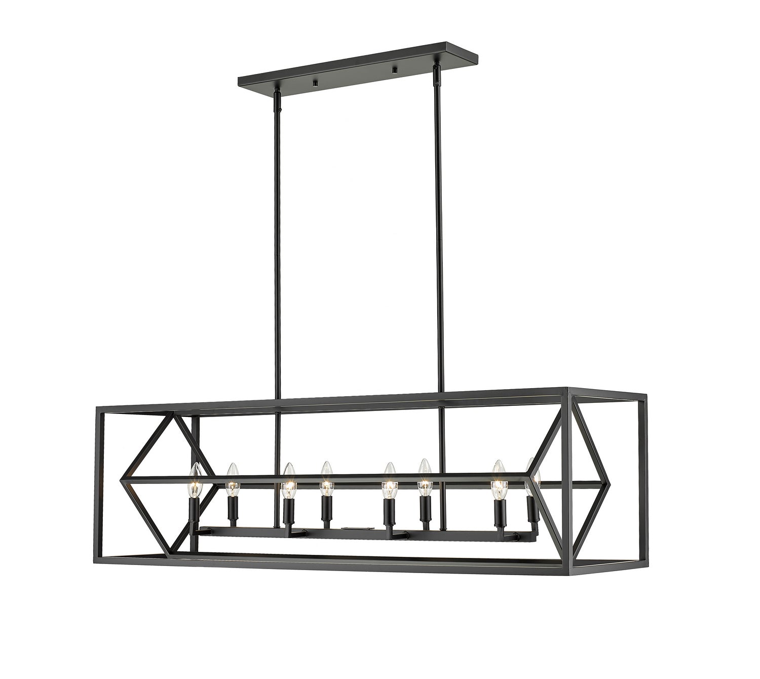 Z-Lite - 457-8L-MB - Eight Light Linear Chandelier - Euclid - Matte Black