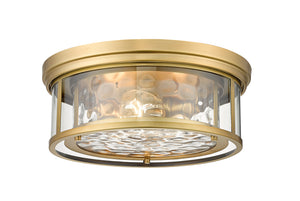 Z-Lite - 493F3-RB - Three Light Flush Mount - Clarion - Rubbed Brass