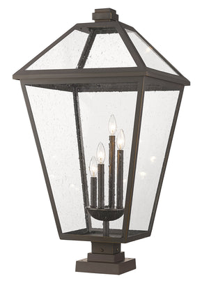Z-Lite - 579PHXLXS-SQPM-ORB - Four Light Outdoor Pier Mounted Fixture - Talbot - Oil Rubbed Bronze