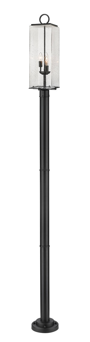 Z-Lite - 592PHBR-567P-BK - Three Light Outdoor Post Mounted Fixture - Sana - Black