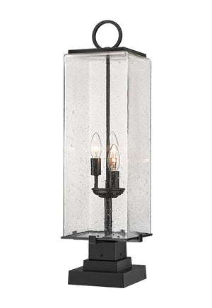Z-Lite - 592PHBS-SQPM-BK - Three Light Outdoor Pier Mounted Fixture - Sana - Black