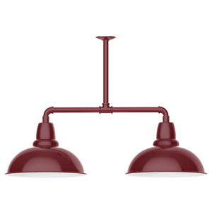 Montclair Light Works - MSD108-55 - Two Light Pendant - Cafe - Barn Red