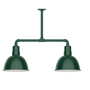 Montclair Light Works - MSD116-42 - Two Light Pendant - Deep Bowl - Forest Green