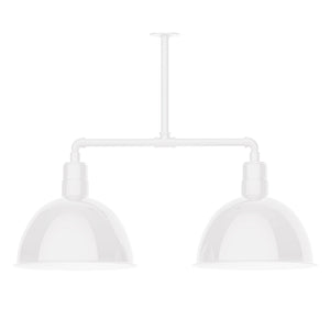 Montclair Light Works - MSD117-44 - Two Light Pendant - Deep Bowl - White