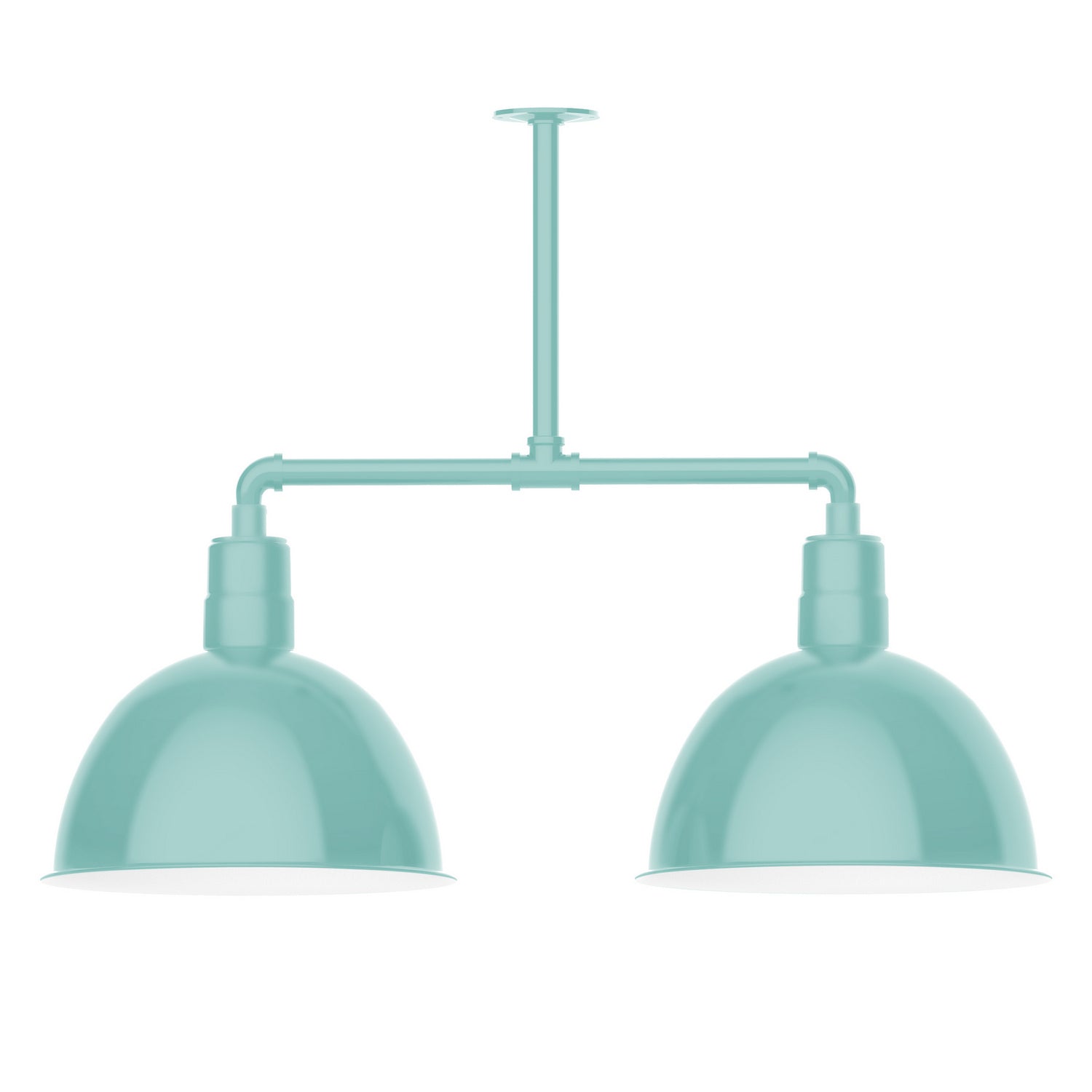 Montclair Light Works - MSD117-48 - Two Light Pendant - Deep Bowl - Sea Green