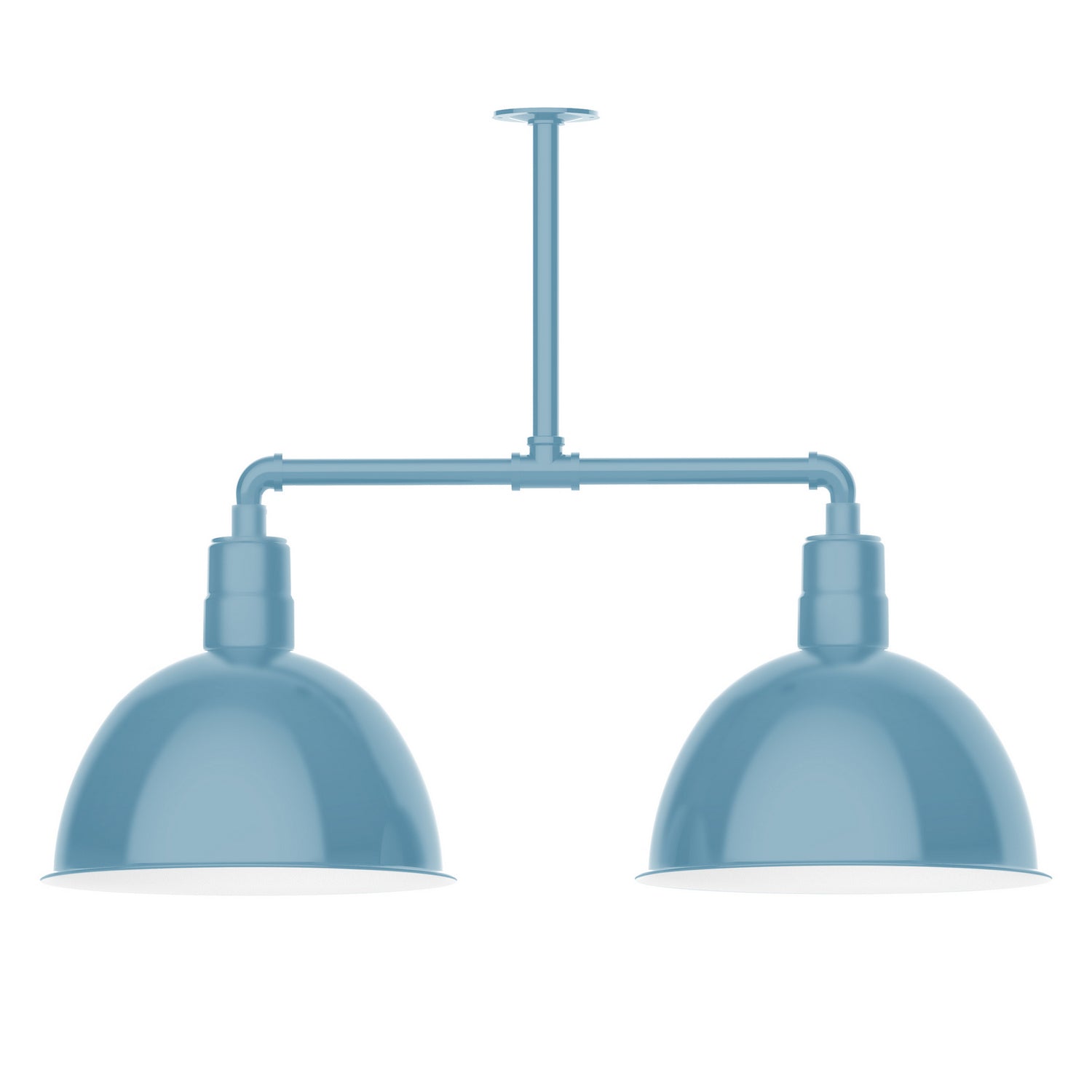 Montclair Light Works - MSD117-54 - Two Light Pendant - Deep Bowl - Light Blue