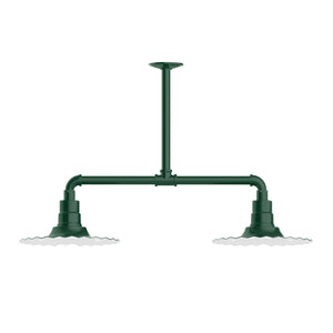 Montclair Light Works - MSD158-42 - Two Light Pendant - Radial - Forest Green