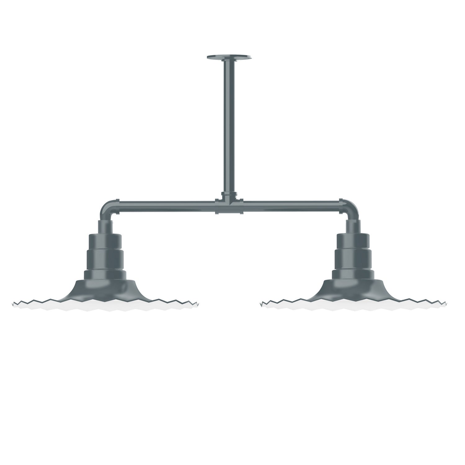 Montclair Light Works - MSD159-40 - Two Light Pendant - Radial - Slate Gray