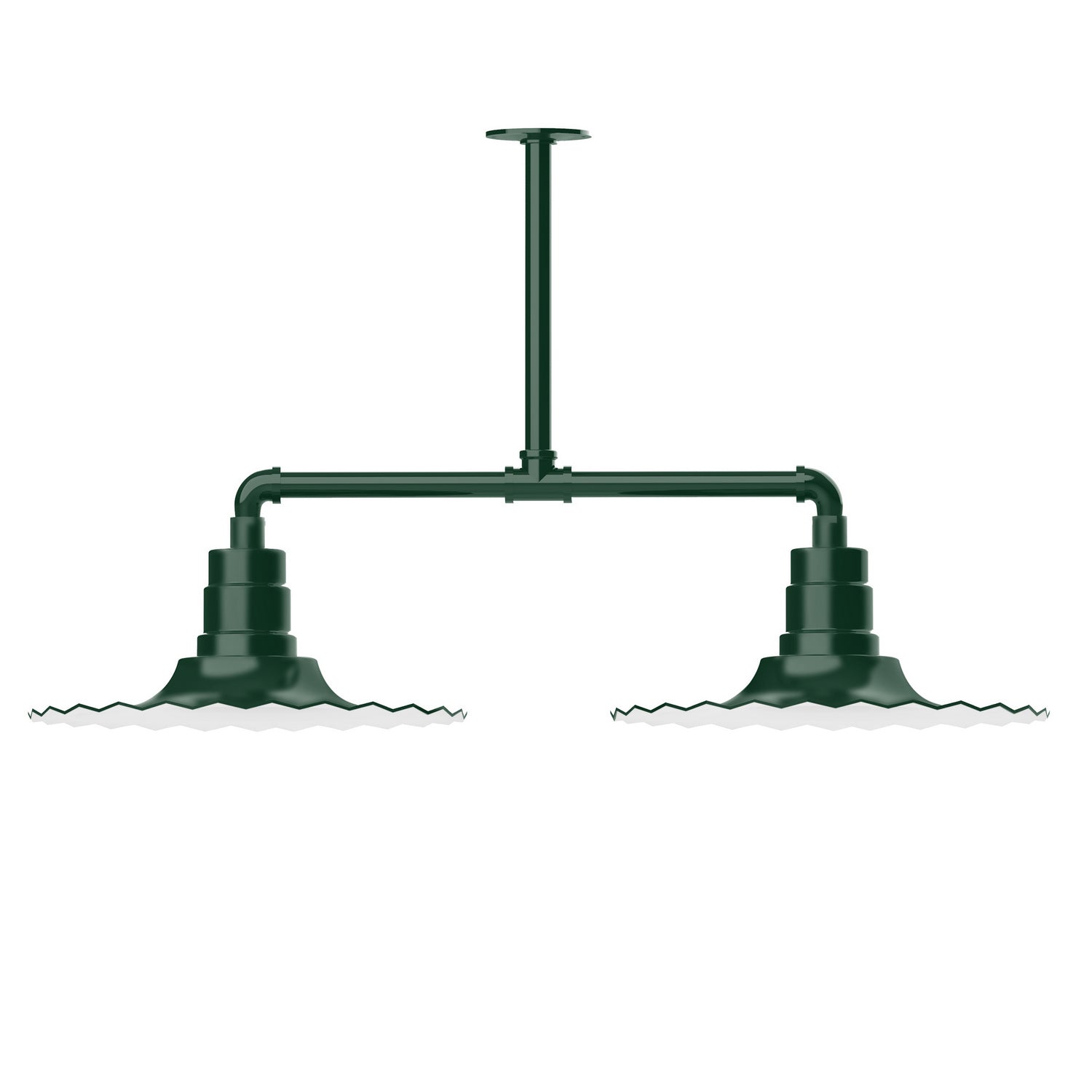 Montclair Light Works - MSD159-42 - Two Light Pendant - Radial - Forest Green