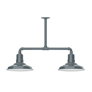 Montclair Light Works - MSD182-40 - Two Light Pendant - Warehouse - Slate Gray