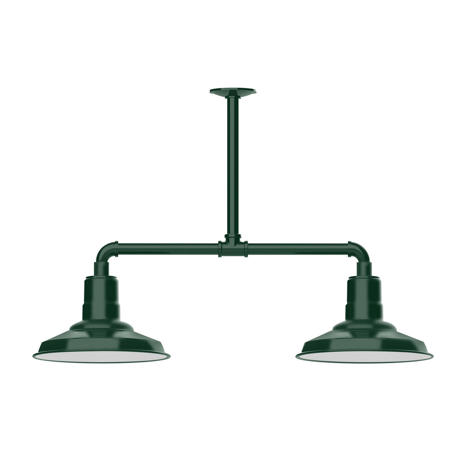 Montclair Light Works - MSD182-42 - Two Light Pendant - Warehouse - Forest Green